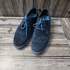 Cole Haan Blue Suede Oxfords